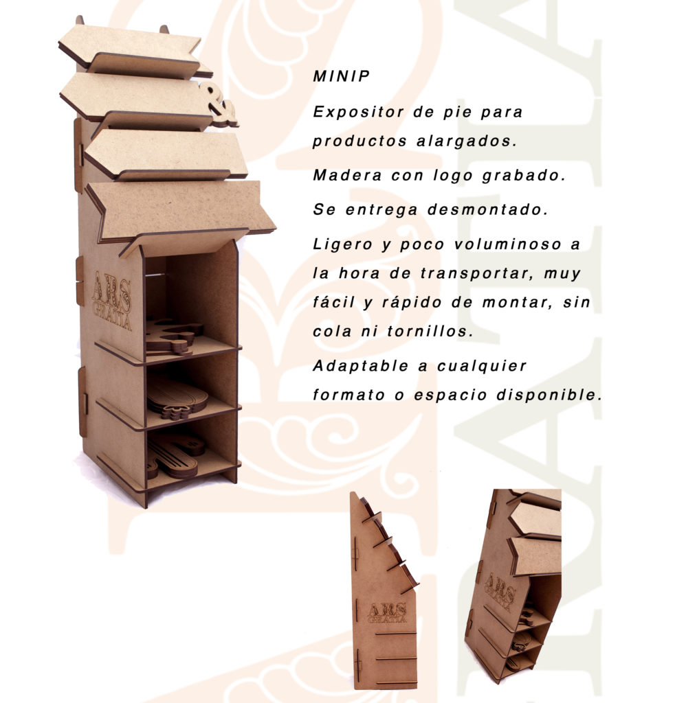 Wooden display with storage