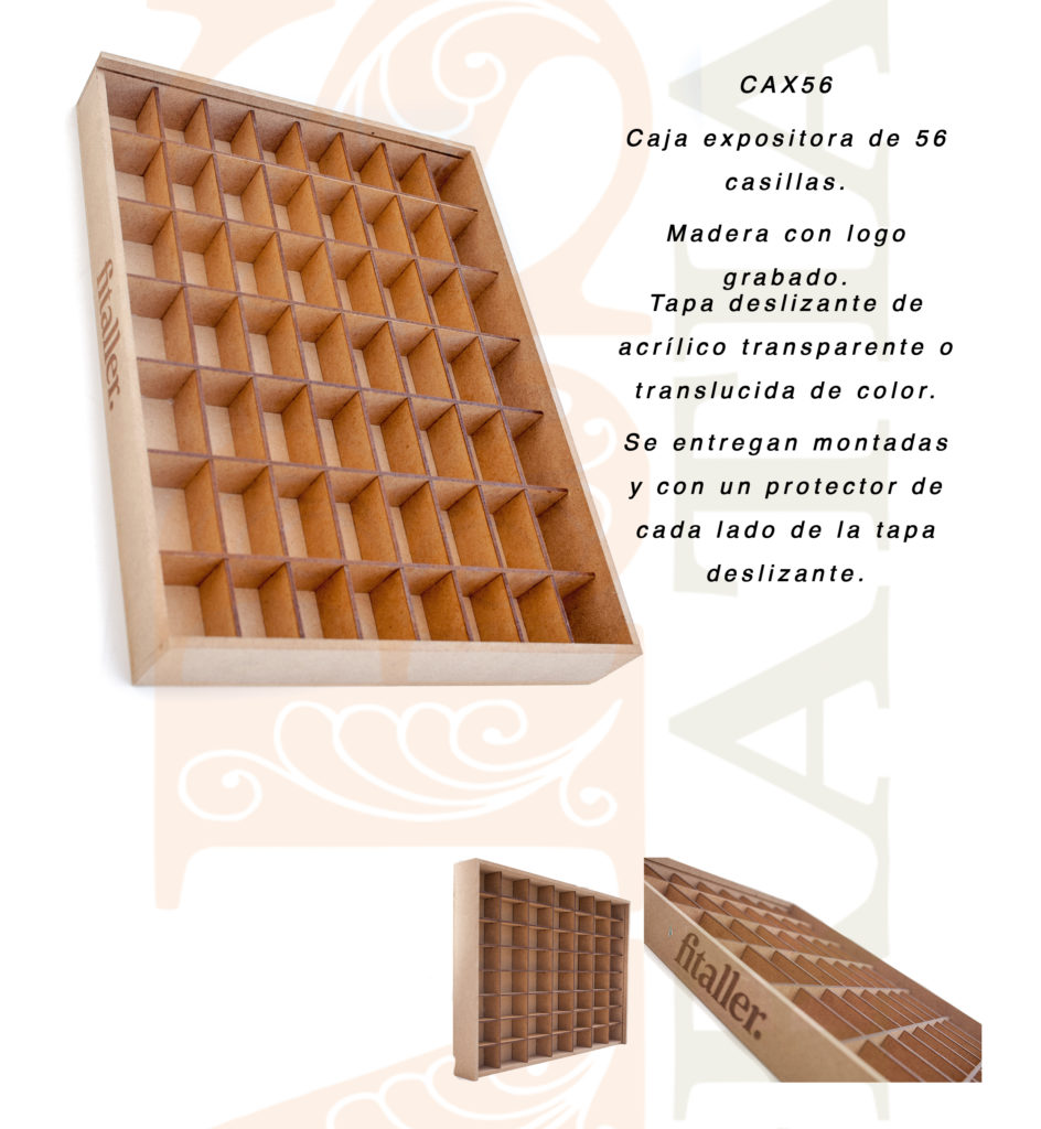 Wooden box with cases