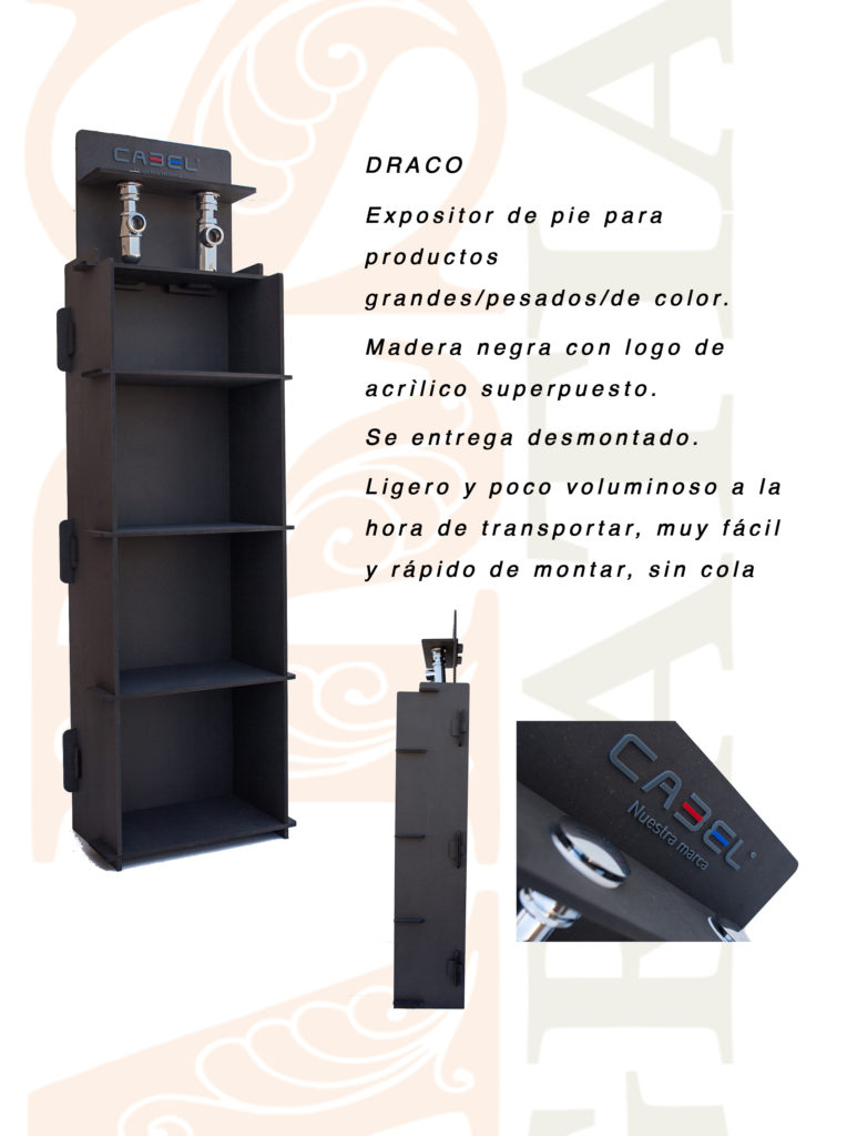 black wood display for heavy products
