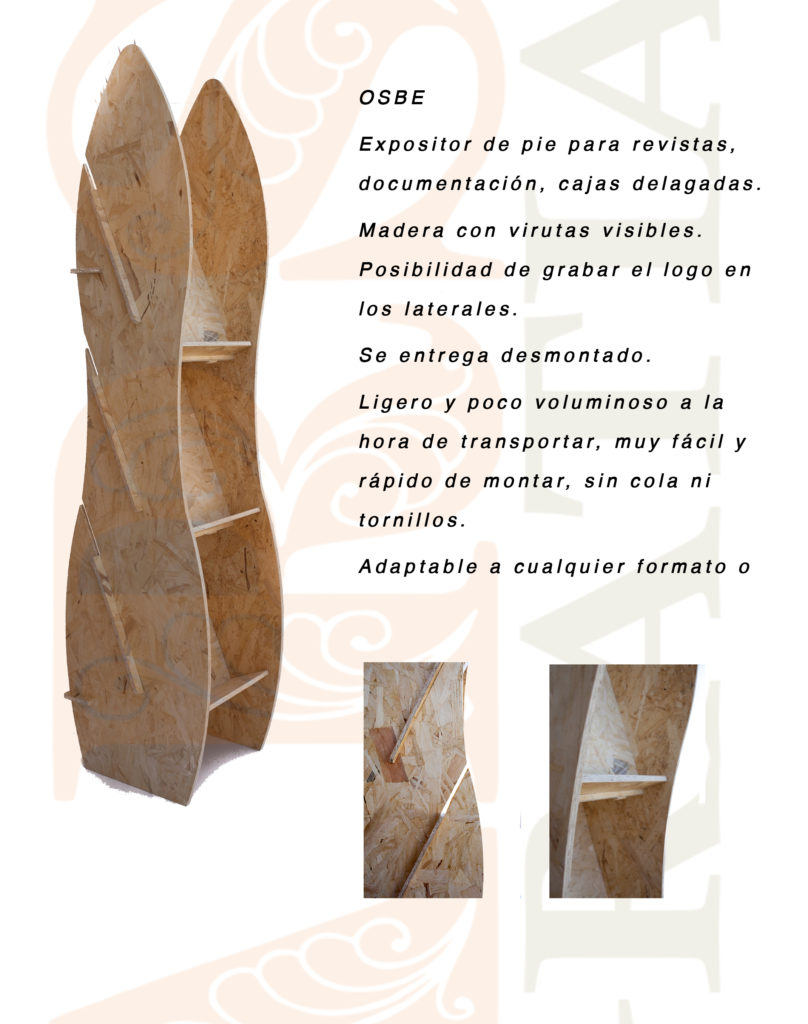 Standing wooden display for magazines and printed materials